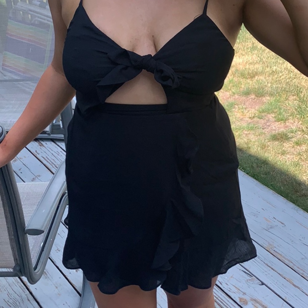 Red Dress Boutique Black Mini Ruffle Dress